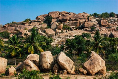 Manzara ve doğa Hampi İstanbul Güney Hindistan'da çevresinde