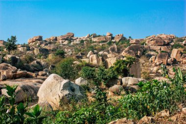 Manzara ve doğa Hampi İstanbul Güney Hindistan'da çevresinde