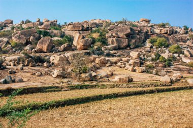 Manzara ve doğa Hampi İstanbul Güney Hindistan'da çevresinde