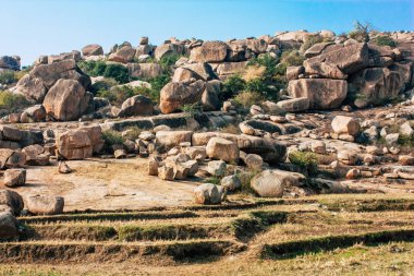 Manzara ve doğa Hampi İstanbul Güney Hindistan'da çevresinde