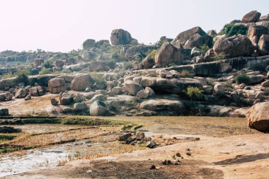 Manzara ve doğa Hampi İstanbul Güney Hindistan'da çevresinde