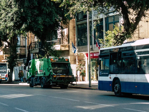 Tel Aviv Israël Janvier 2019 Vue Bus Israélien Classique Dans — Photo