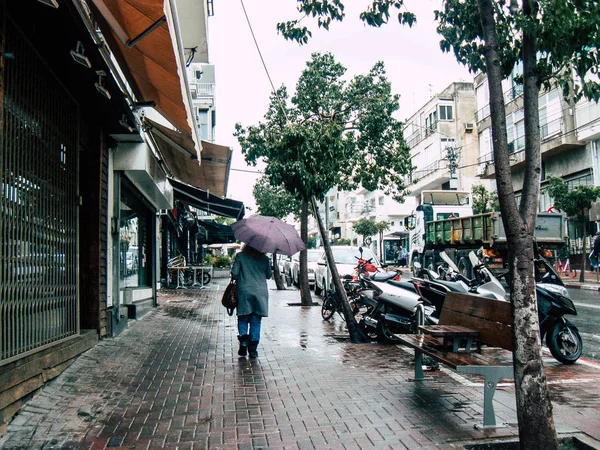 Tel Aviv Israel Janeiro 2019 Vista Desconhecidos Israelenses Andando Nas — Fotografia de Stock