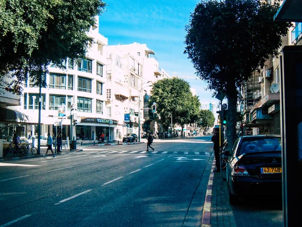 Tel Aviv Israel Janeiro 2019 Vista Desconhecidos Israelenses Andando Nas — Fotografia de Stock