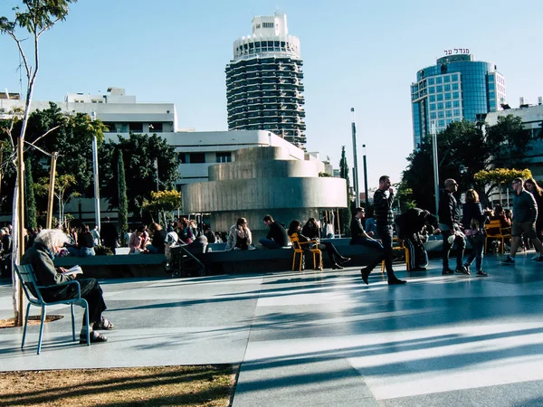 Tel Aviv Israel January 2019 View Unknowns Israeli People Walking — Stock Photo, Image