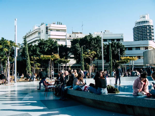 Tel Aviv Israel Enero 2019 Vista Las Incógnitas Israelíes Caminando — Foto de Stock