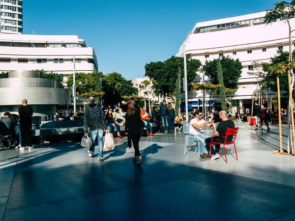 Tel Aviv Israel Enero 2019 Vista Las Incógnitas Israelíes Caminando —  Fotos de Stock