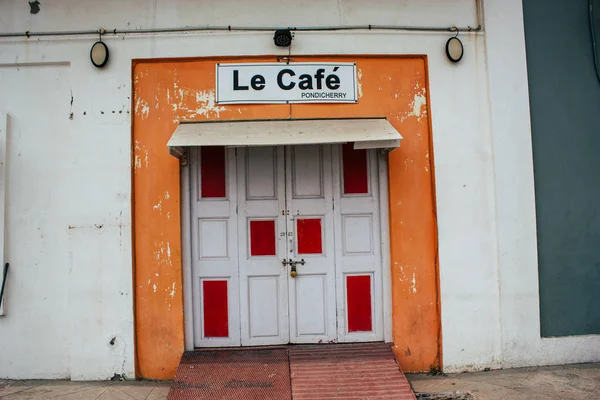 Pondicherry Tamil Nadu Indien Januar 2019 Blick Auf Die Architektur Stockbild