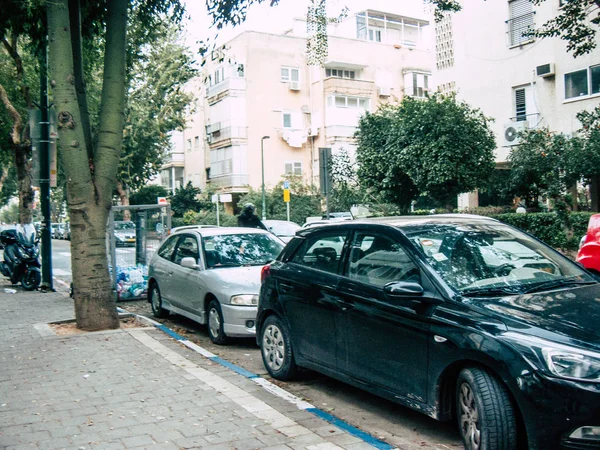 Tel Aviv Israel Enero 2019 Vista Taxi Tradicional Israelí Rodando —  Fotos de Stock