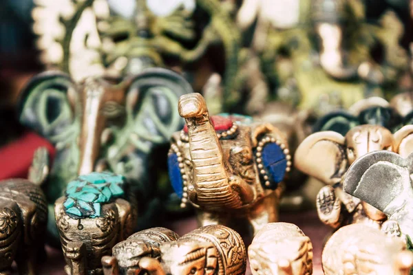 Gokarna India Декабря 2018 Крупный План Декоративных Объектов Продаваемых Сувенирном — стоковое фото