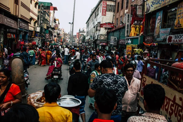 Varanasi Indien November 2018 Ansicht Von Unbekannten Indische Menschen Fuß — Stockfoto