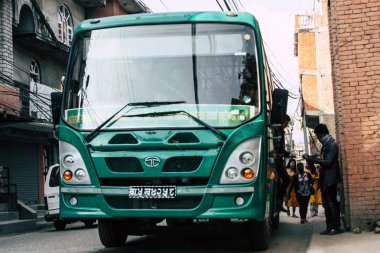 Katmandu Nepal 20 Ocak 2019 Katmandu sokaklarda akşam trafik sıkışıklığı görünümünü