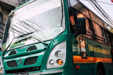 Katmandu Nepal 20 Ocak 2019 Katmandu sokaklarda akşam trafik sıkışıklığı görünümünü