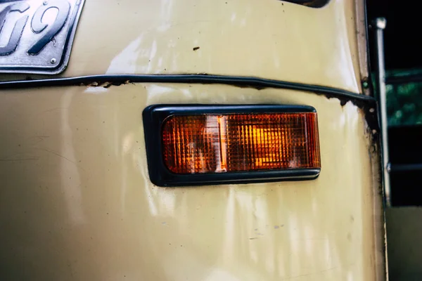 Colombo Sri Lanka January 2019 Closeup Old Rickshaw Parked Streets — Stock Photo, Image