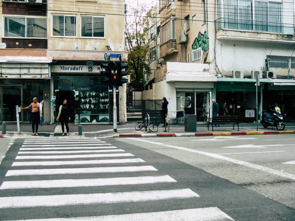 Tel Aviv Israel Diciembre 2018 Vista Incógnitas Israelíes Caminando Por — Foto de Stock