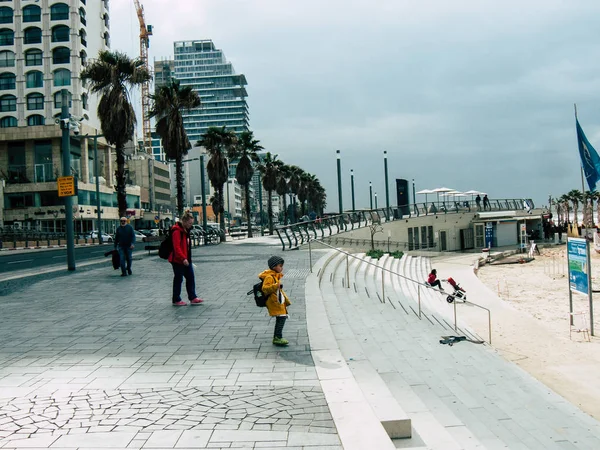 Тель Авив Израиль Декабря 2018 Взгляд Неизвестных Израильтян Идущих Улицам — стоковое фото