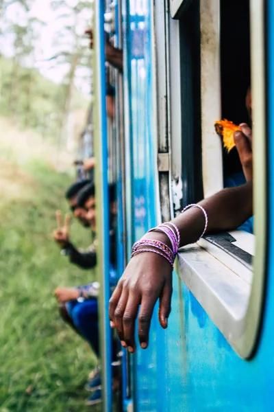 Colombo Sri Lanka Janvier 2019 Vue Inconnus Dans Train Entre — Photo