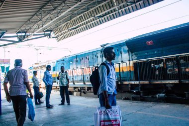 Villupuram Tamil Nadu Hindistan 24 Ocak 2018 görünümü Villupuram Junction Tren İstasyonu öğleden sonra