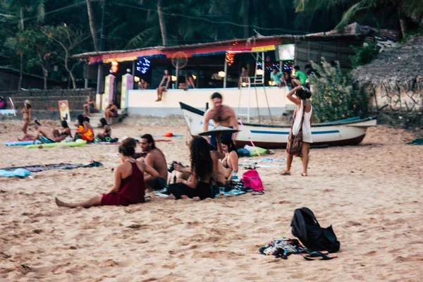 Beach Gokarna Karnataka India January 2019 View Unkwnons Israeli People — Stock Photo, Image