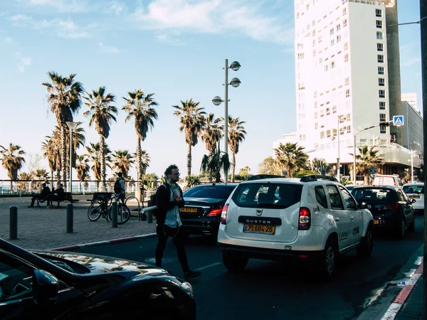 Tel Aviv Israel Febrero 2019 Vista Las Incógnitas Israel Caminando — Foto de Stock