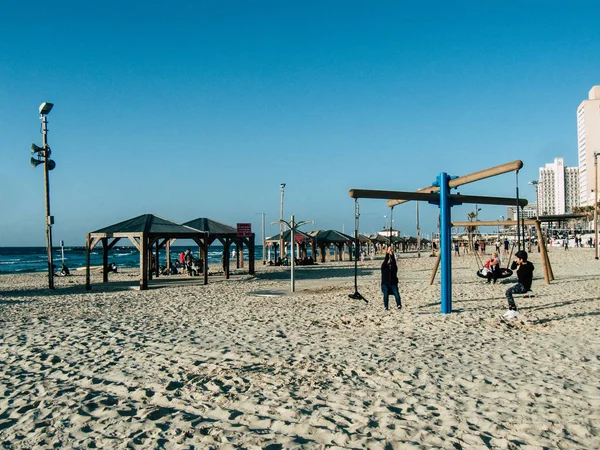 Tel Aviv Israel February 2019 View Unknowns Israeli Kids Playing — Stock Photo, Image