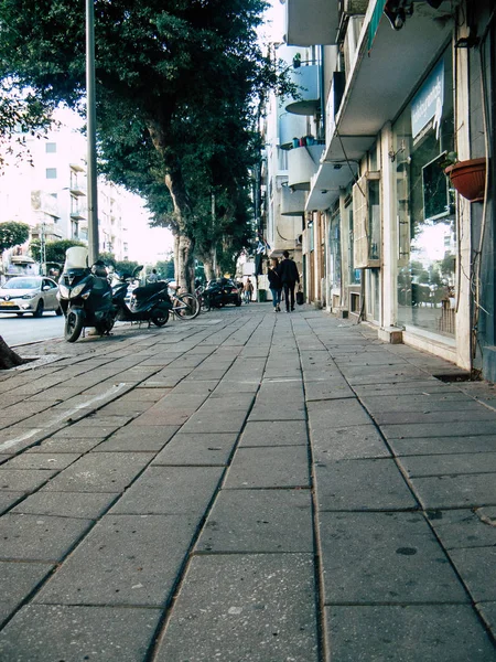 Tel Aviv Izrael Lutego 2019 Widok Niewiadomych Izraelskie Ludzi Chodzących — Zdjęcie stockowe