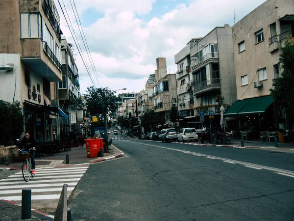 Tel Aviv Israel Februari 2019 Syn Gatorna Tel Aviv Kvällen — Stockfoto