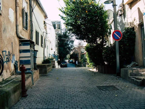 Tel Aviv Israel Februari 2019 Syn Gatorna Tel Aviv Kvällen — Stockfoto