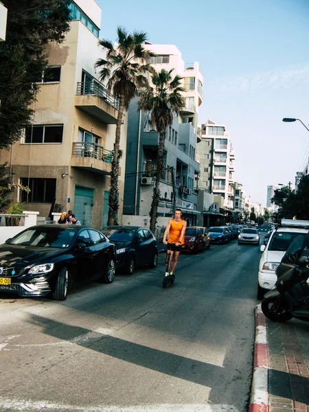 Tel Aviv Israel February 2019 View Streets Tel Aviv Evening — Stock Photo, Image