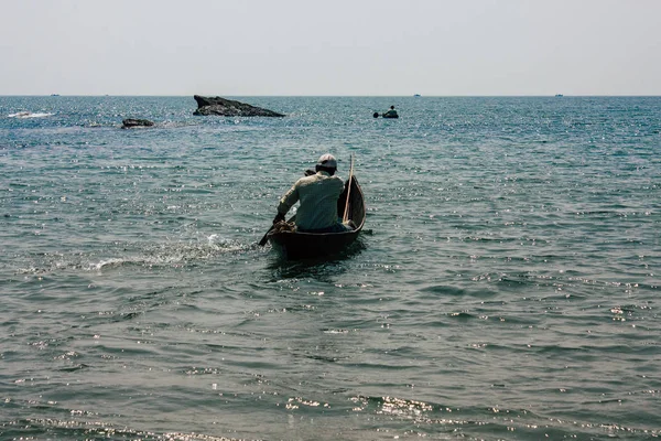 Beach Gokarna Karnataka India Lutego 2019 Widok Rybaka Będzie Działać — Zdjęcie stockowe