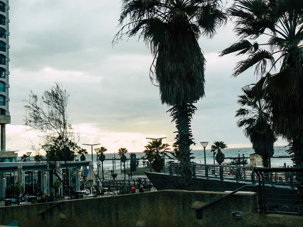 Tel Aviv Israel Fevereiro 2019 Vista Praia Tel Aviv Tarde — Fotografia de Stock