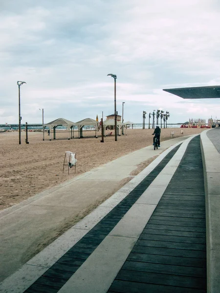 Tel Aviv Israel Februar 2019 Blick Auf Den Strand Von — Stockfoto