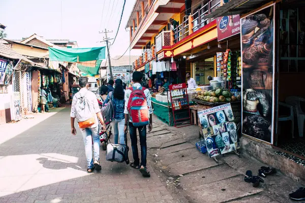 Gokarna Karnataka India February 2019 View Unknown People Walking Main — Stock Photo, Image