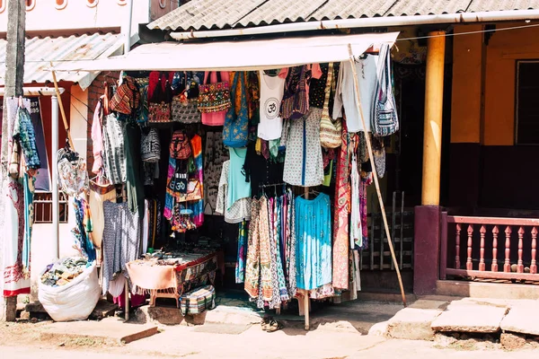 Gokarna Karnataka India Febrero 2019 Vista Las Tiendas Indias Tradicionales — Foto de Stock