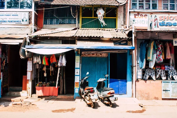 Gokarna Karnataka India February 2019 View Traditional Indian Shops Located — Stock Photo, Image