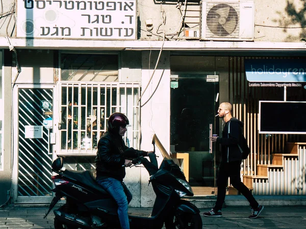 Тель Авив Израиль Февраля 2019 Вид Неизвестного Израильского Народа Идущего — стоковое фото