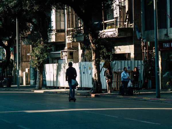 Tel Aviv Israel Fevereiro 2019 Vista Pessoas Israelenses Desconhecidas Andando — Fotografia de Stock