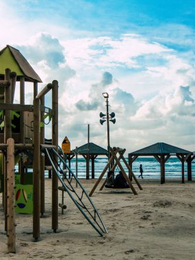 Tel Aviv İsrail 19 Şubat 2019 eğleniyor plaj Tel Aviv tarihinde öğleden sonra bilinmeyen İsrail halkının görünümü