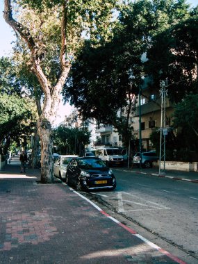 Tel Aviv İsrail 18 Şubat 2019 Tel Aviv sokaklarında öğleden sonra görünümünü