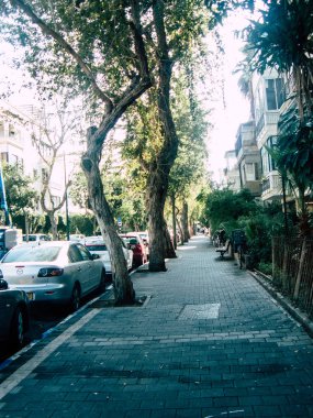 Tel Aviv İsrail 18 Şubat 2019 Tel Aviv sokaklarında öğleden sonra görünümünü