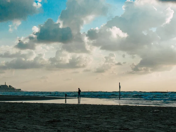 Tel Aviv İsrail 20 Şubat 2019 eğleniyor plaj Tel Aviv tarihinde öğleden sonra bilinmeyen İsrail halkının görünümü