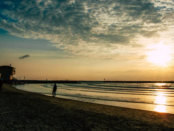 Tel Aviv Israele Febbraio 2019 Veduta Sconosciuti Israeliani Che Divertono — Foto Stock