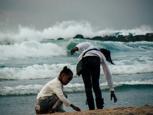 Tel Aviv Israel February 2019 View Unknown Israeli People Having — Stock Photo, Image