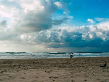 Tel Aviv İsrail 20 Şubat 2019 eğleniyor plaj Tel Aviv tarihinde öğleden sonra bilinmeyen İsrail halkının görünümü