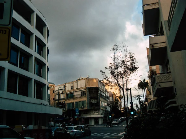 Tel Aviv Israël Février 2019 Vue Des Bâtiments Dans Les — Photo