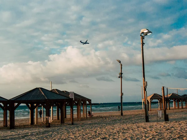 Tel Aviv Israel Februar 2019 Blick Auf Den Strand Von — Stockfoto