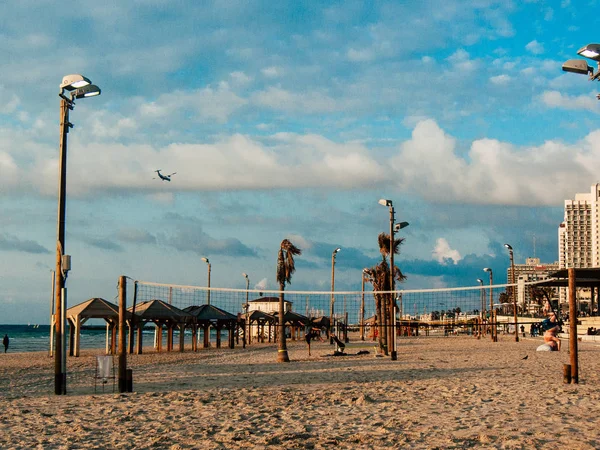 Tel Aviv Israel Februar 2019 Blick Auf Den Strand Von — Stockfoto