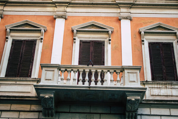 Rome Italy October 18, 2019 View of historical building in the streets of Rome in the afternoon