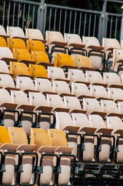 Kıbrıs Rum Kesimi 28 Mayıs 2020 'de Kıbrıs Rum Kesimi' nin Limasol kentinin göbeğindeki sahil caddesinde bulunan belediye dans merkezinin görüntüsü