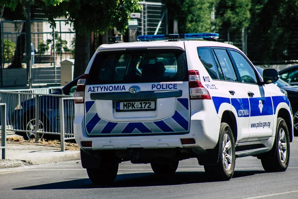 Limassol Kypr Května 2020 Pohled Tradiční Kyperské Policejní Auto Jedoucí — Stock fotografie